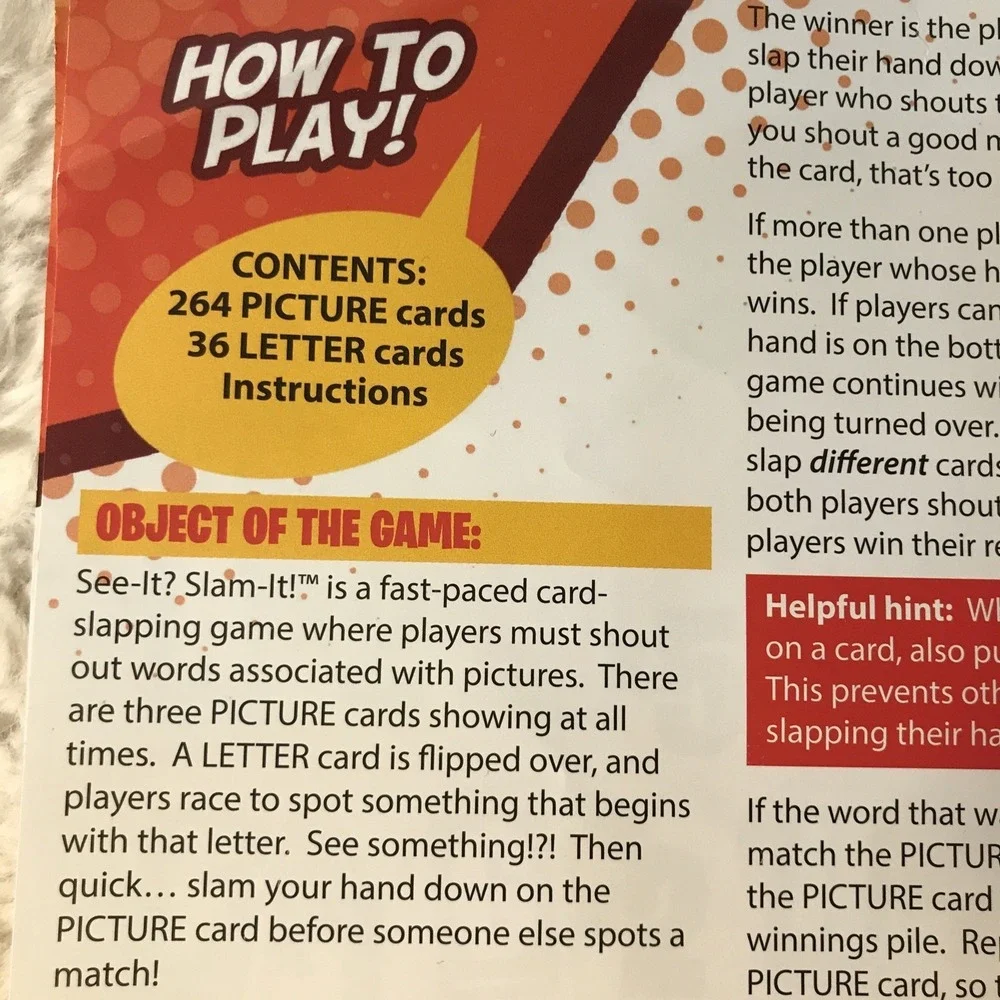 See-It? Slam-It!  COMPLETE Game by Outset 2016 FAMILY Word Party Game AGES 7+